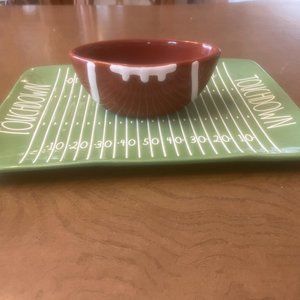 Rae Dunn ceramic Superbowl serving platter.